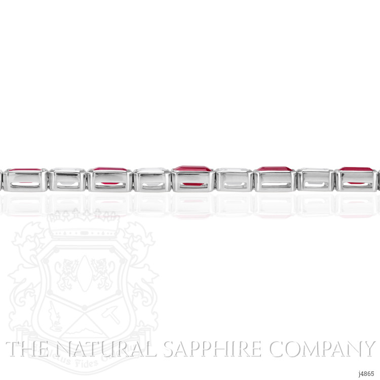 12.69 Ct.Tw. Ruby Natural Diamond Tennis/Line Bracelet, Platinum 950
